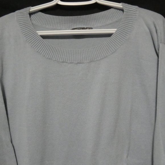 MEXX | large | 100% Cotton | 3/4 Sleeve Knit Scoop Neck Sweater | Light Grey - Picture 3 of 11